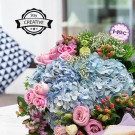 Blue Hydrangea hand bouquet