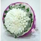 white roses hand bouquet