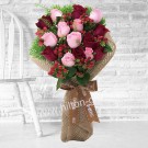 Red & Pink Roses hand bouquet