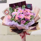 Pink Purple Roses Handbouquet
