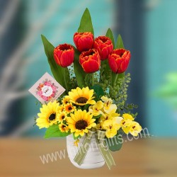 Red Tulip Artificial Flower 